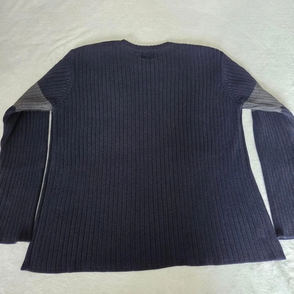 Vintage 90s Y2K Quicksilver Blue Grey Cable Knit Sweater Mens XL‎ Muscle